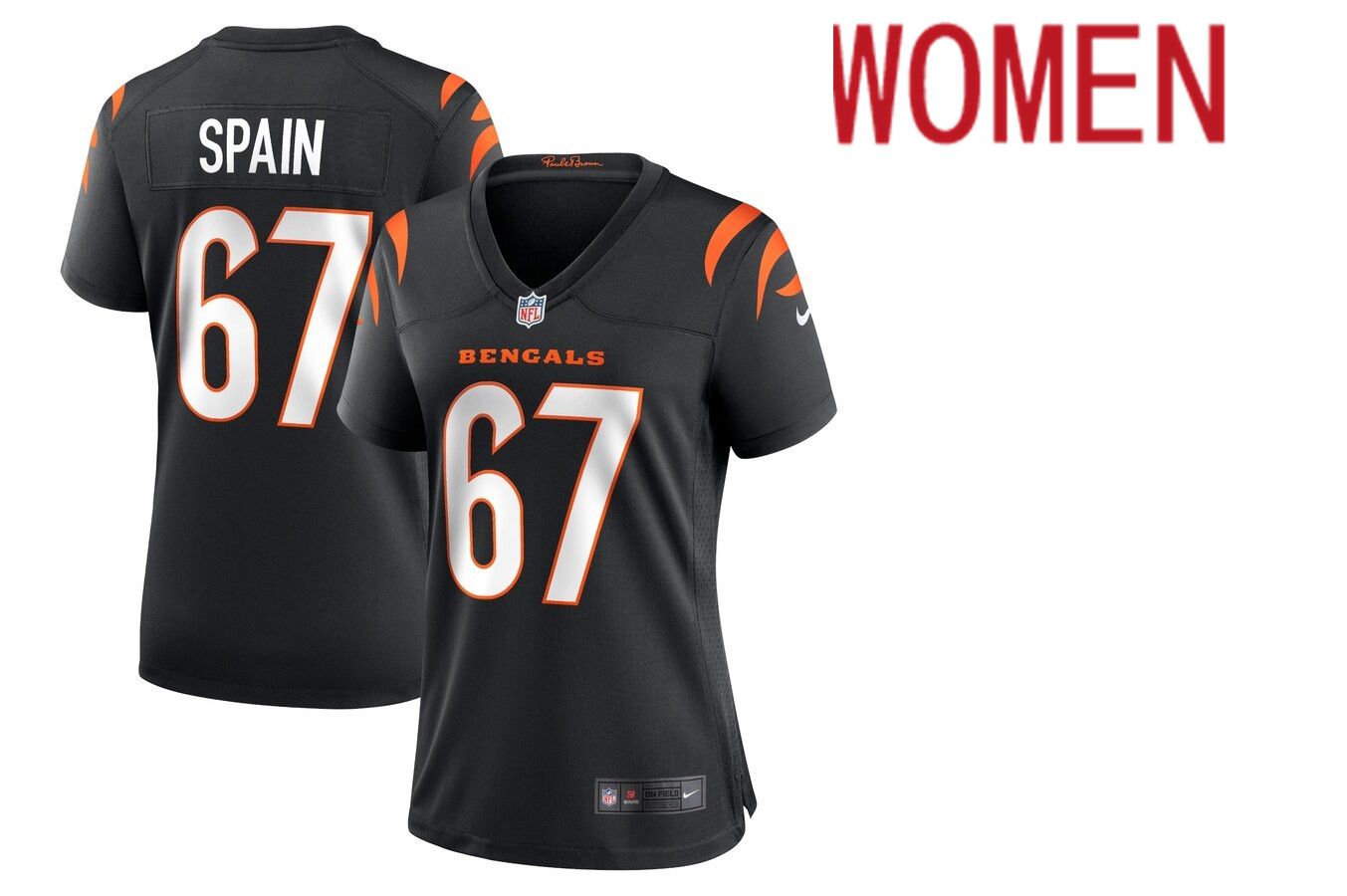 Women Cincinnati Bengals #67 Quinton Spain Nike Black Game NFL Jersey